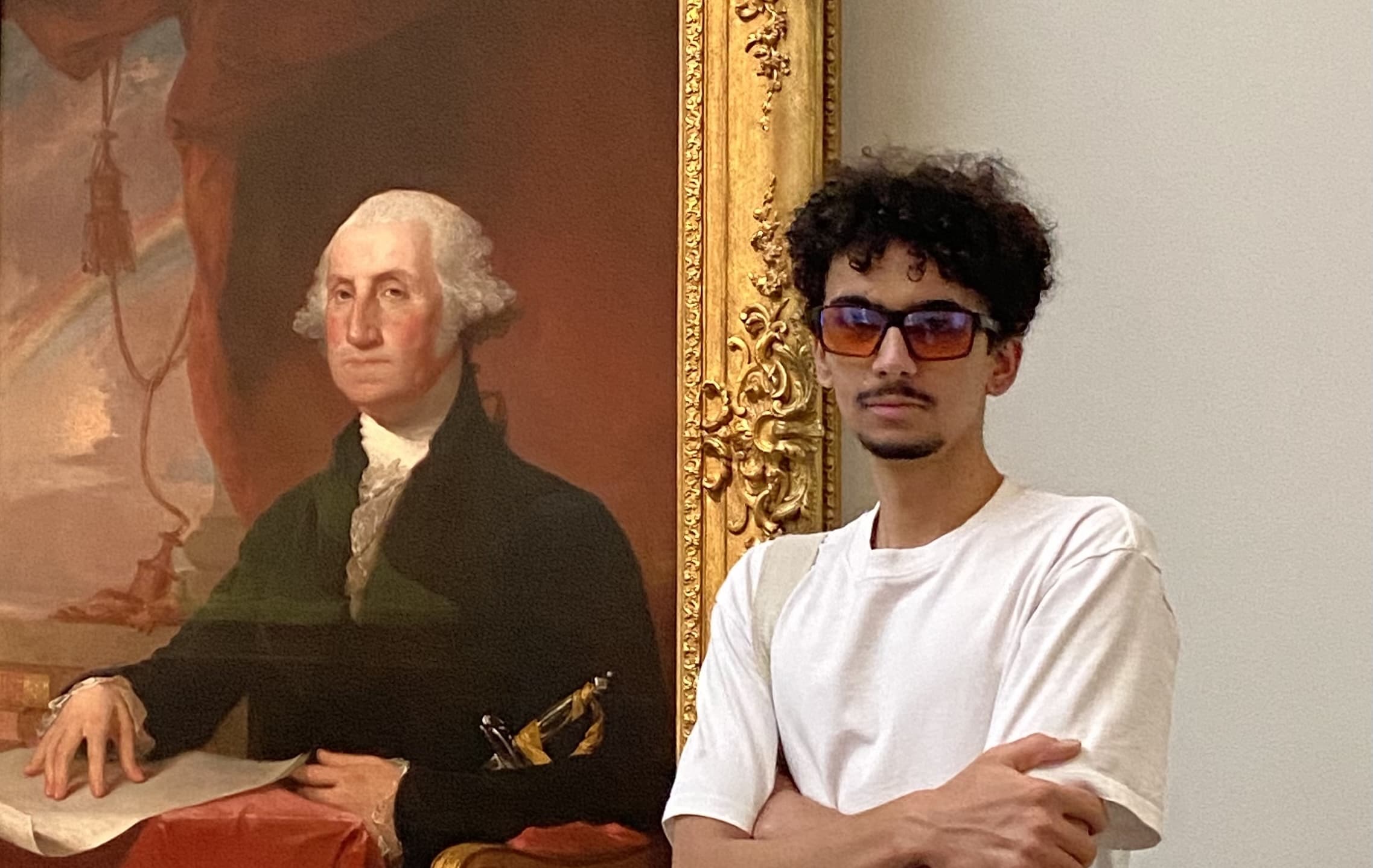 Hems Bhandari with George Washington